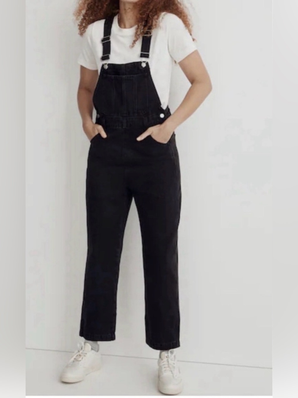 Madewell black denim overalls